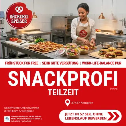 Stellenanzeige Bäckerei Speiser