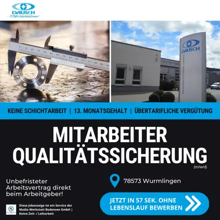 Stellenanzeige Dausch Medizintechnik