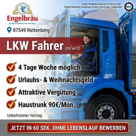 Stellenanzeige Engelbräu Rettenberg