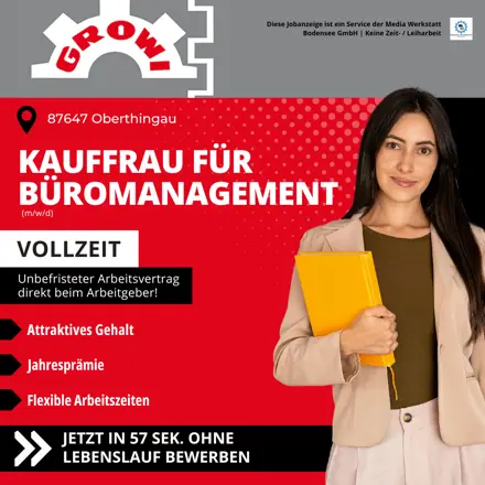 Stellenanzeige GROWI Maschinenbau