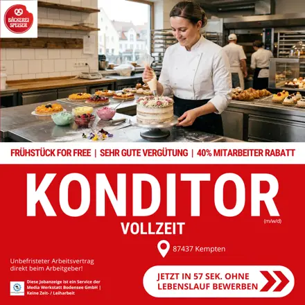 Stellenanzeige Bäckerei Speiser