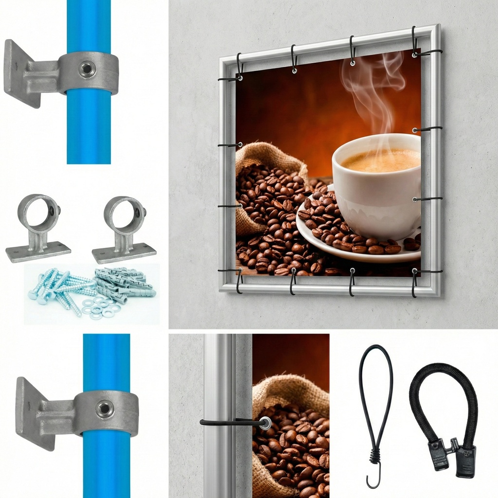 6x Bannerrahmen Wandmontage