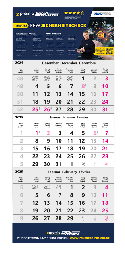 Monats Kalender / Wandkalender